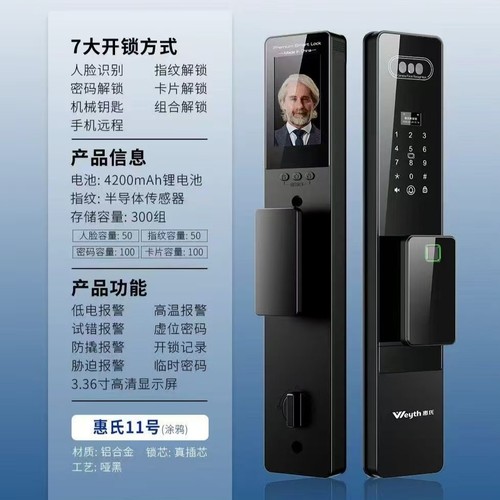 惠氏11指纹锁密码锁电子锁人脸防盗门远程开锁智能门锁上门安装
