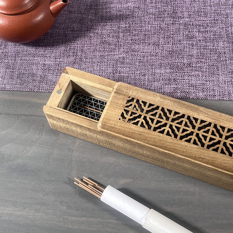 金丝楠四川阴沉木绿料小叶桢楠老料21厘米长香盒随身便携短香炉