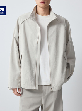 墨麦客男装高智通勤男士夹克2026春季新款褶皱微肌理外套男81583.