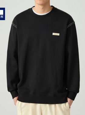 墨麦客350g空气层面料男士卫衣2025春新款明辑线圆领卫衣男55420