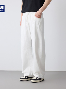 墨麦客男装美式休闲全棉休闲裤男2026春新款宽松直筒裤子男91587.