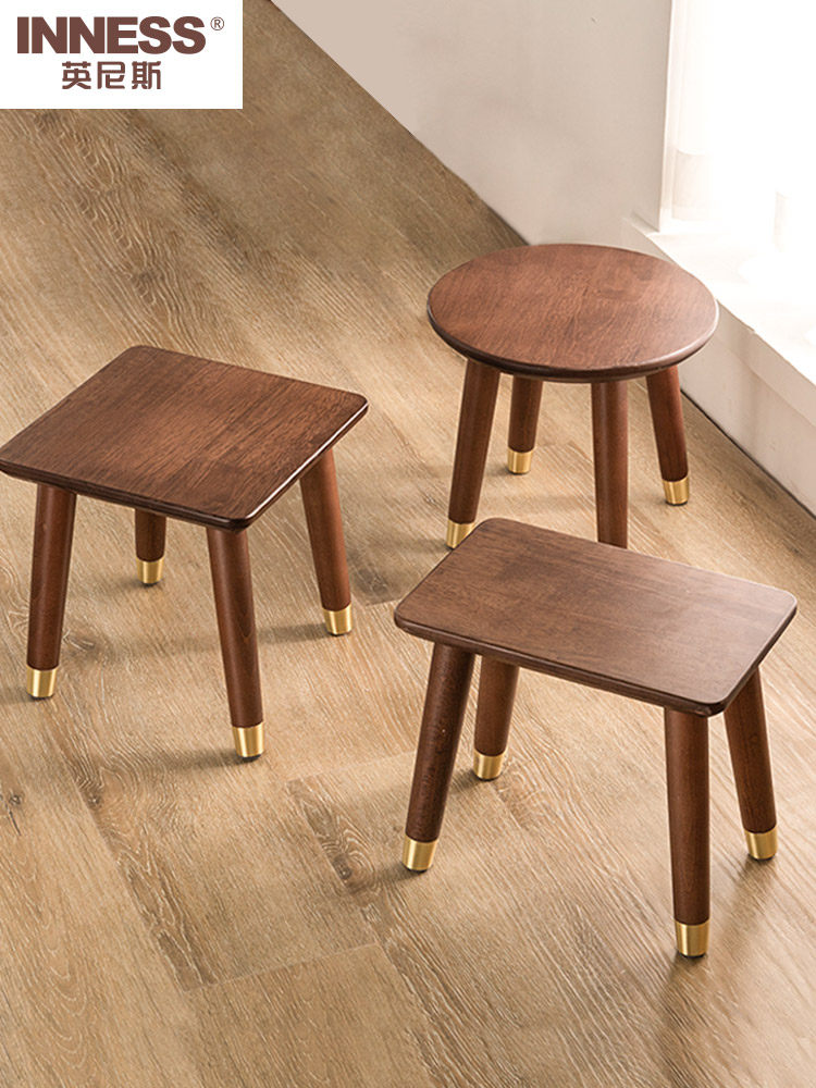 英尼斯 实木小凳子客厅家用儿童茶几凳小板凳创意换鞋凳矮凳方凳
