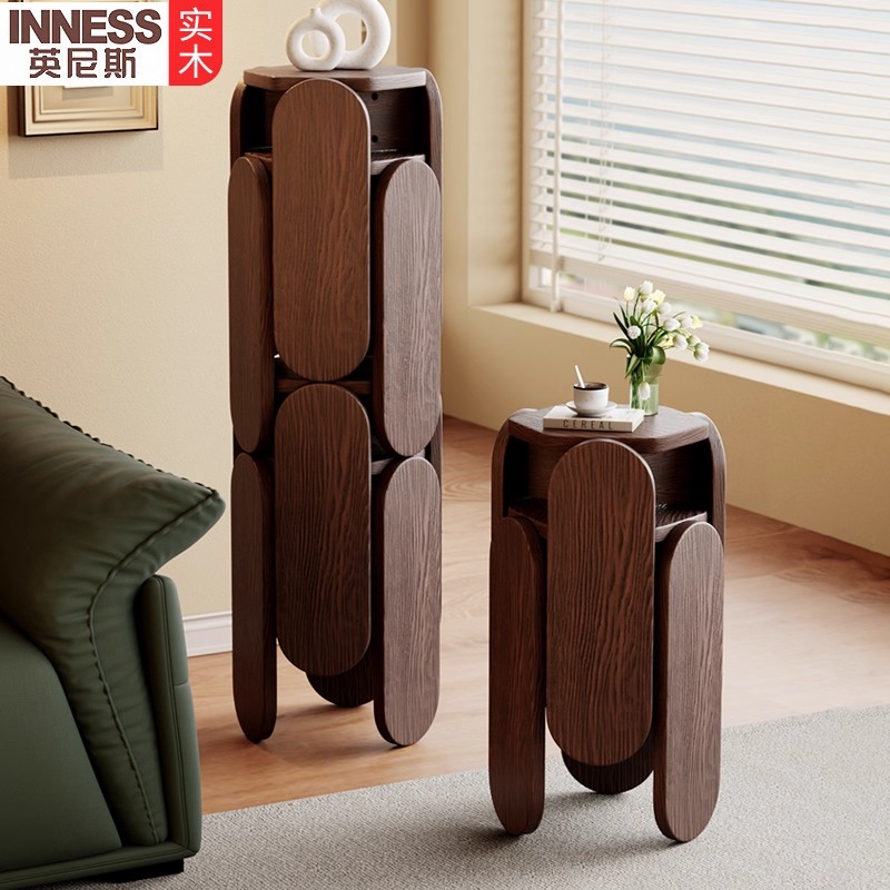 英尼斯 全实木凳子家用六角圆凳简约餐桌凳叠叠乐木凳矮凳可叠放