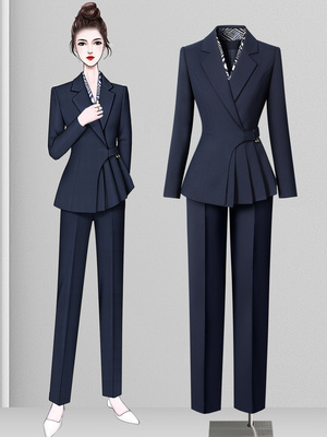 职业西装套装女高级感通勤时尚气质收腰珠宝店酒店经理高端工作服