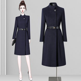 酒店前台毛呢外套女冬季保暖羊毛大衣职业工装高端案场客服工作服