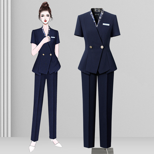 职业西装套装女夏季美容院酒店前台接待工装售楼部案场客服工作服