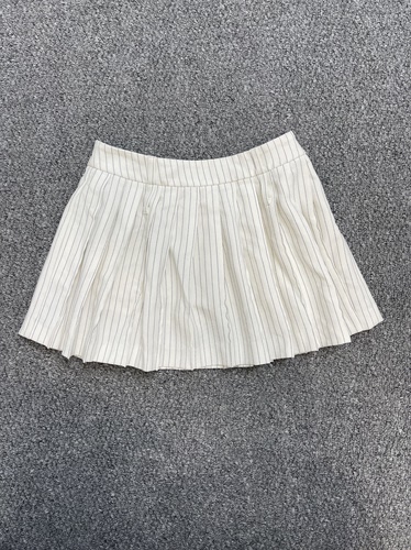 MAAG 细条纹百褶短裙女高腰显瘦 防走光内衬小个子A字半身短裙子