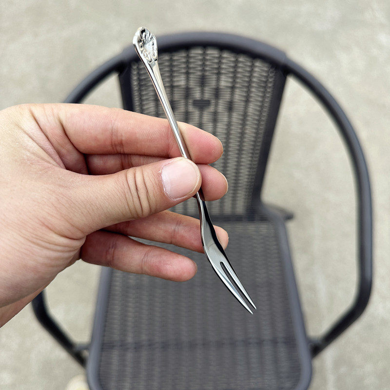 樱花水果叉304不锈钢家用蛋糕叉创意月饼叉子甜品叉水果签点心叉