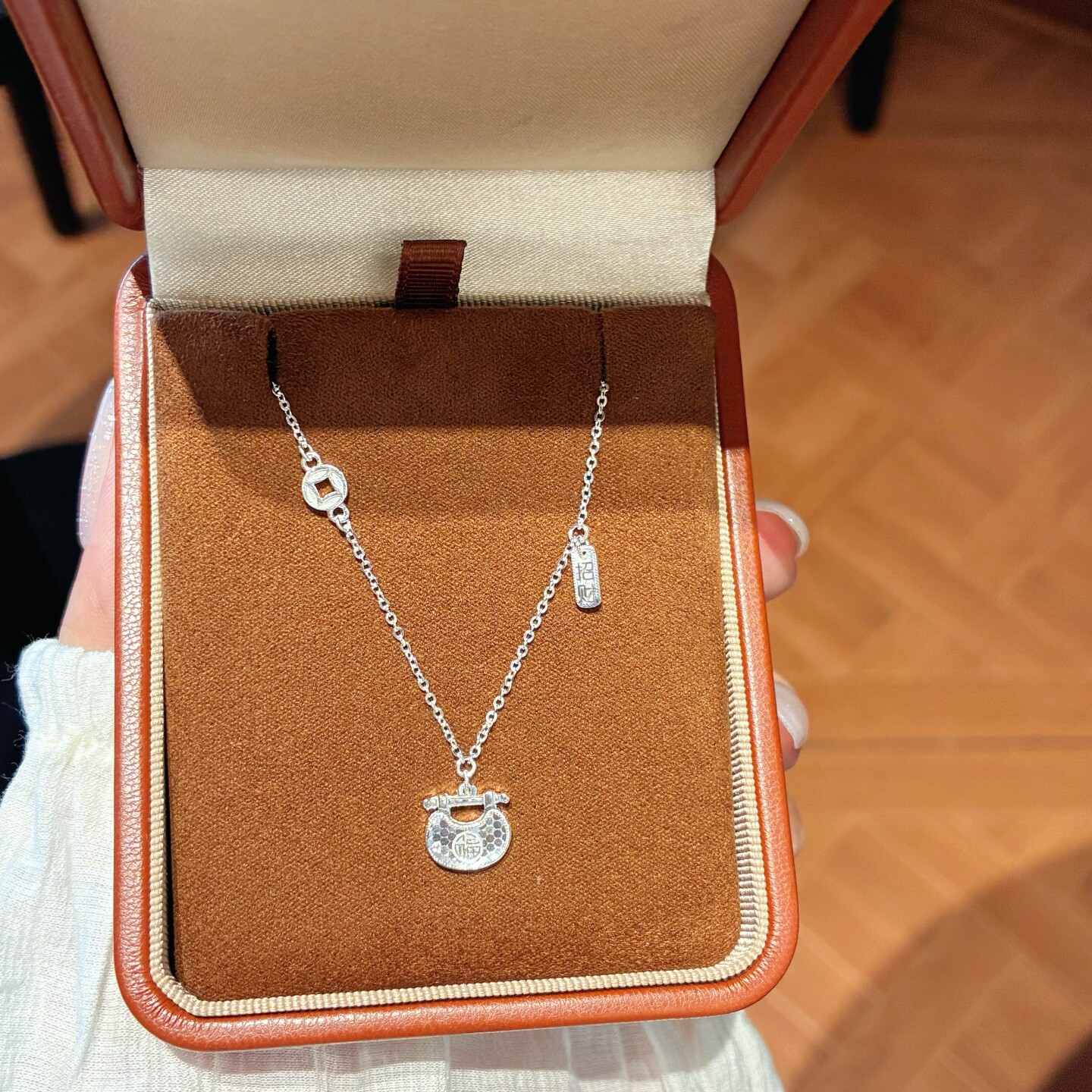 足银999纯银碎冰冰福袋项链女碎银子钱币项链新中式女情人节礼物