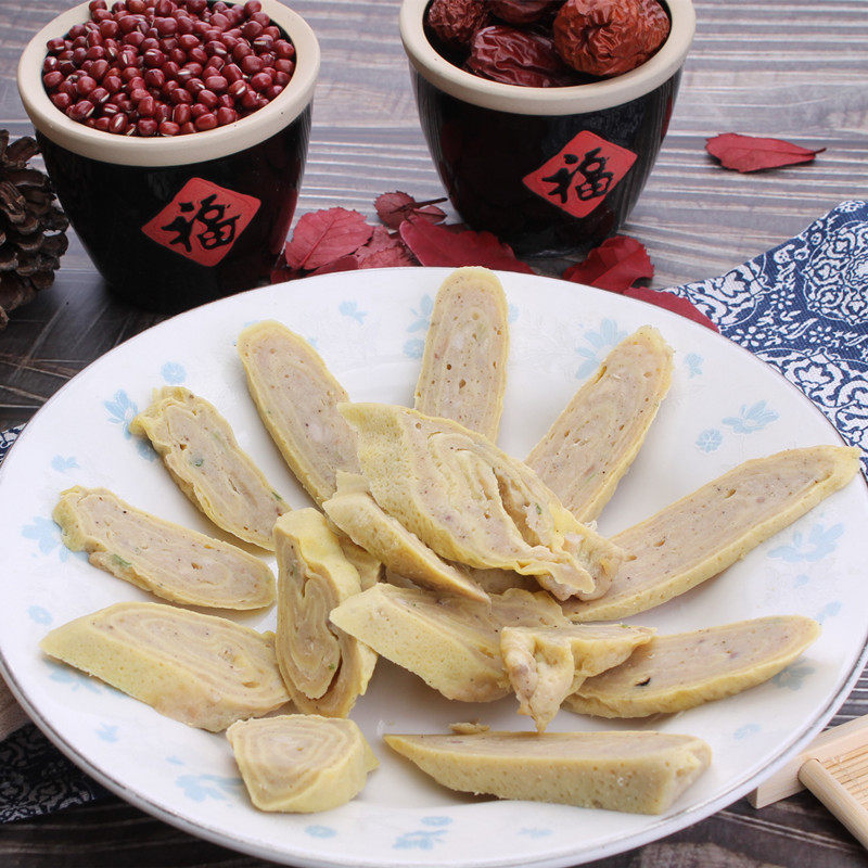 年夜饭半成品包山东博山特产猪肉卷尖500克一斤装蛋卷三份包邮