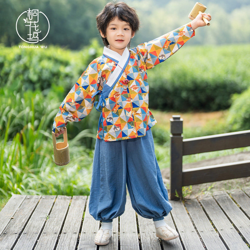 桐花坞明制汉服男童日常中国风2026新款儿童古风套装幼儿园中秋节
