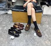 小陈记高品质复古气质里外全皮英伦学院风一脚蹬乐福鞋 单鞋 4cm