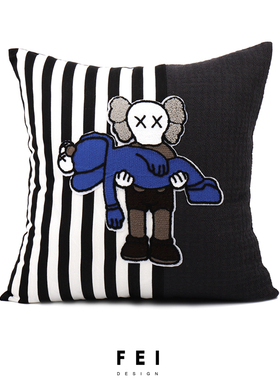 FEI儿童抱枕靠垫男孩女孩房样板房间芝麻街潮酷蓝粉红色卡通动漫