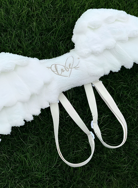 爆款高颜值可爱天使小包日系软绵绵毛绒装饰包软萌ins风双肩背包