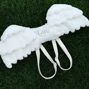 爆款高颜值可爱天使小包日系软绵绵毛绒装饰包软萌ins风双肩背包