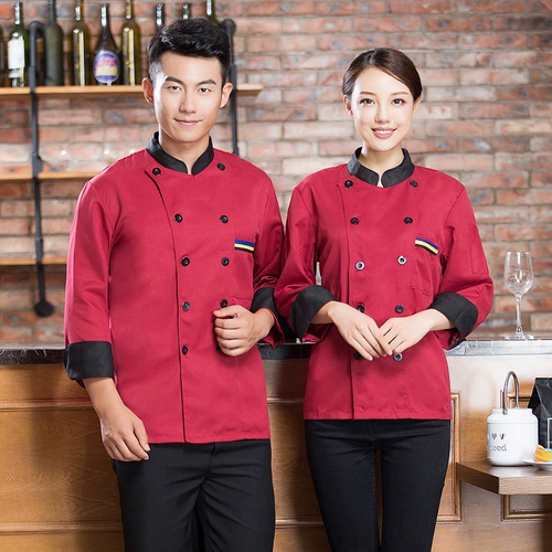 Шеф -повара Рабочая одежда Мужская длинная осенняя и зимняя гостиница Западный ресторан кухонная столовая для повара в Уэст -Пойнт Кухонная одежда кухонная одежда