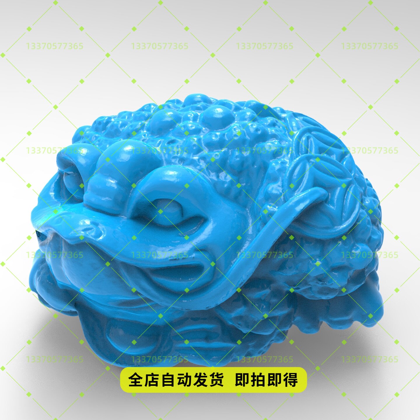 精品叼钱落宝招财金蝉stl数控雕刻图三维立体圆雕图3D打印精雕图