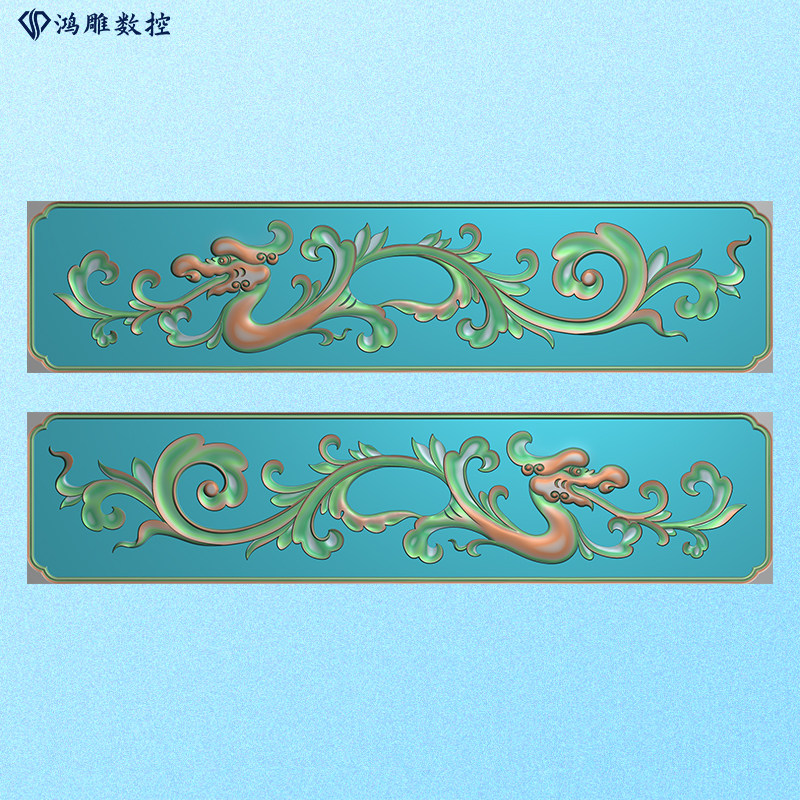 墓碑横梁石雕卷草龙精雕图浮雕灰度