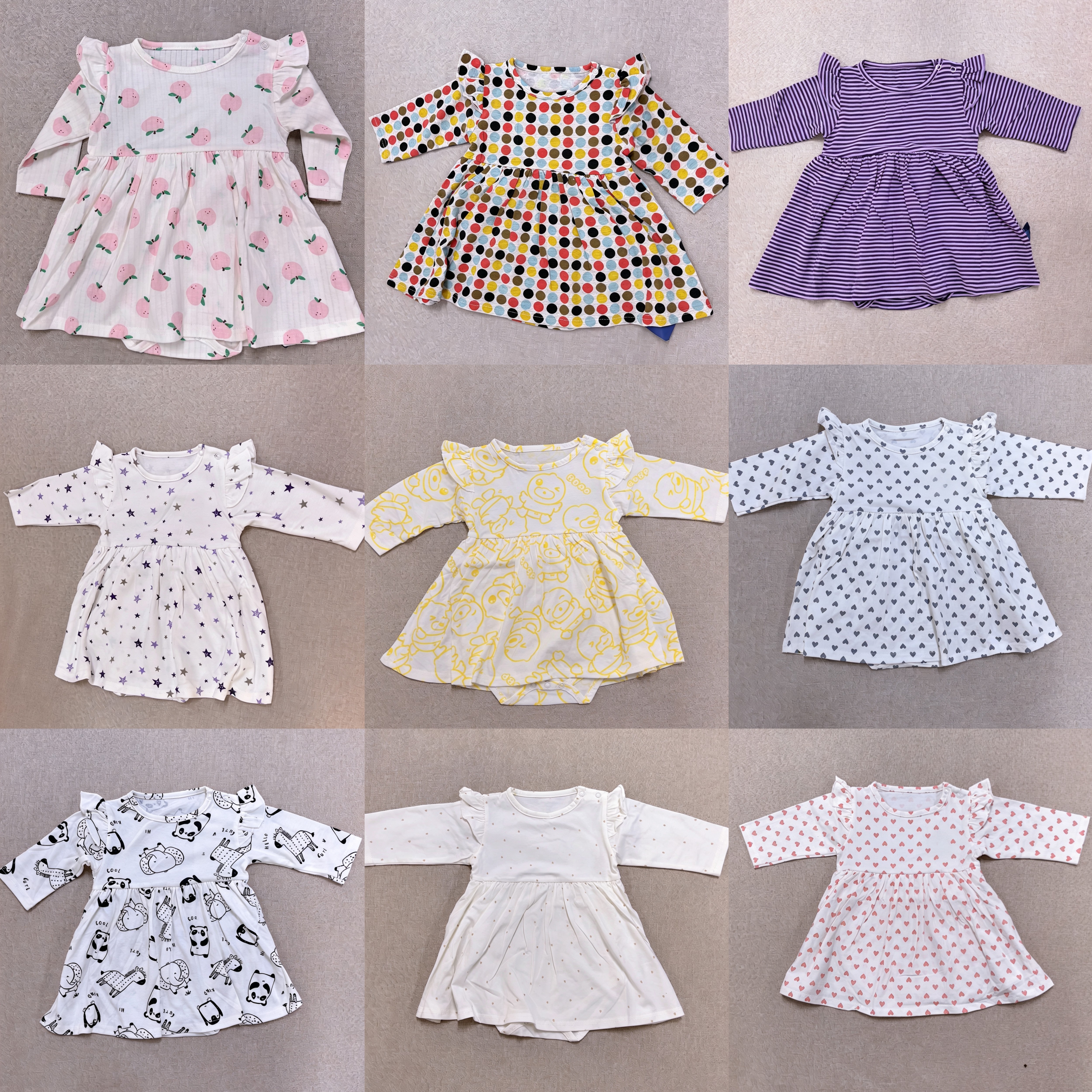 女宝纯棉婴幼儿连身哈裙爬服春秋长袖宝宝洋气时尚小裙爬现货