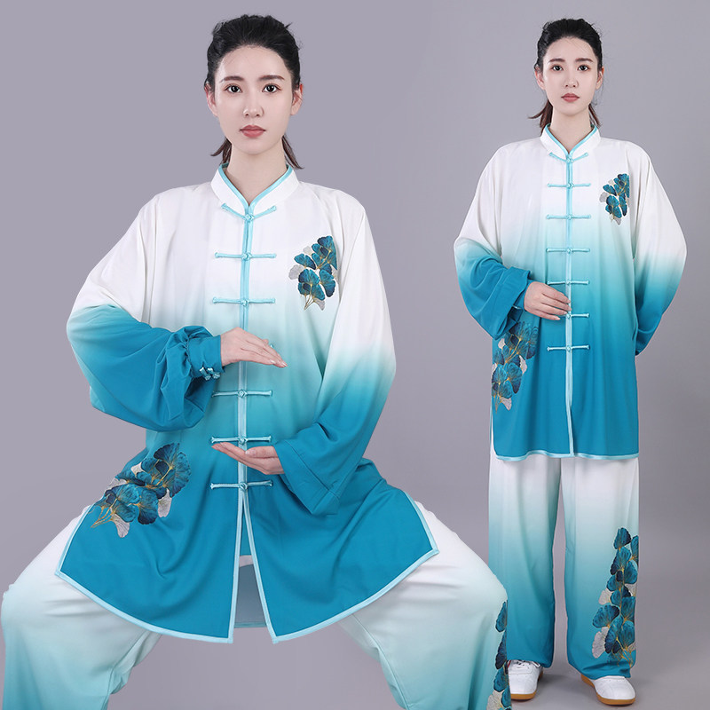 团体银杏新款春秋八段锦服装高端女式武术套装男款太极拳服练功服