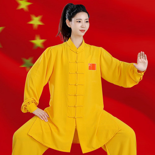 武承男女新款印国旗中长款