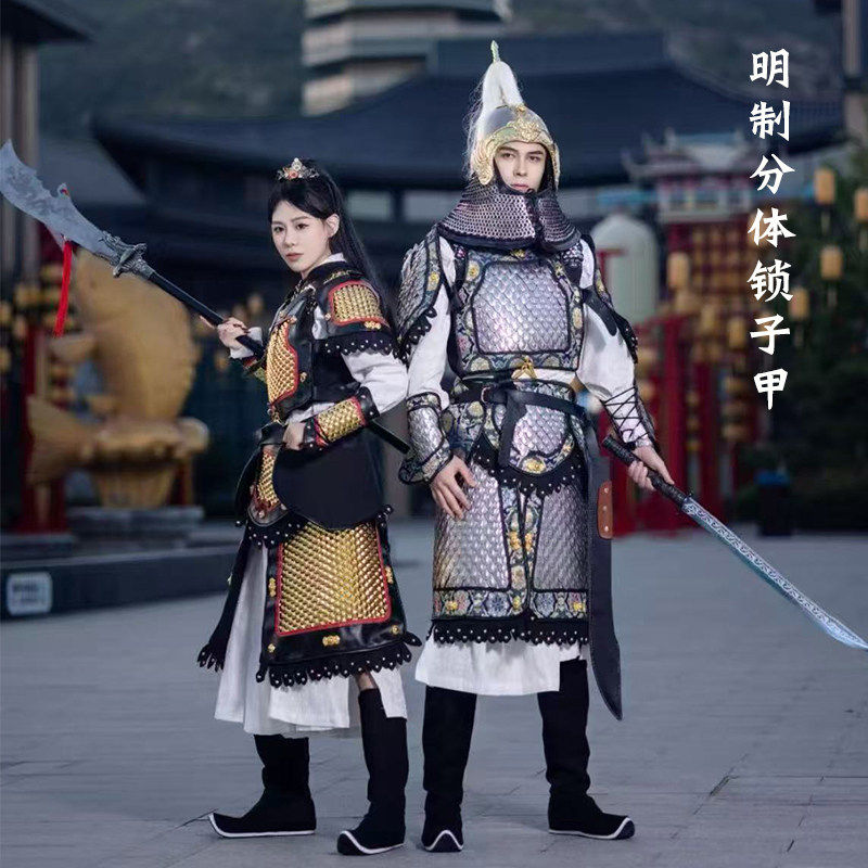 出租铁浮屠步人甲战甲甲胄全套金属铠甲古代盔甲服装租赁