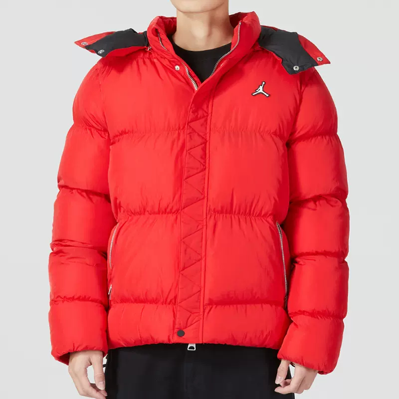 正品Nike/耐克百搭简约男装冬季红色外套运动休闲棉服 DQ8105-612