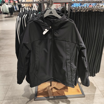 adidas阿迪达斯外套男SOFTSHELL加绒连帽保暖休闲防风夹克JM9104