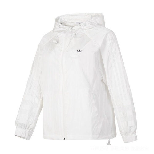 阿迪达斯三叶草外套女装2024秋季新款连帽上衣休闲宽松夹克JD6381
