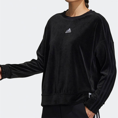 Adidas/阿迪达斯女子经典休闲圆领宽松长袖保暖卫衣套头衫HG1843