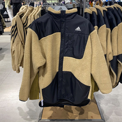 Adidas/阿迪达斯男子冬季舒适毛绒防风运动休闲茄克外套 H40910