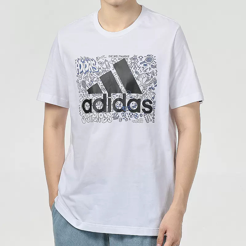 Adidas/阿迪达斯短袖男款经典运动服透气休闲上衣圆领T恤 GS4001