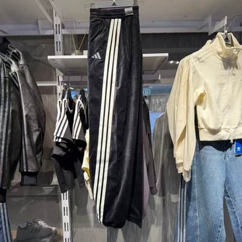 Adidas阿迪达斯女子丝绒长裤运动宽松休闲25秋新款香蕉裤KC0179