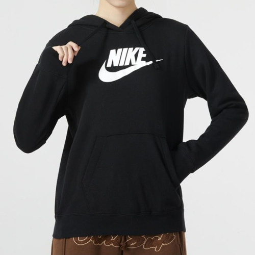 正品Nike/耐克女子简约百搭长袖运动休闲连帽套头卫衣DQ5776-010