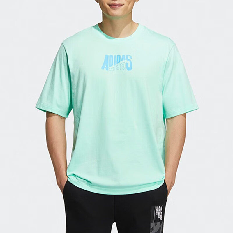 正品Adidas/阿迪达斯百搭男女情侣运动宽松圆领休闲短袖T恤HS8840