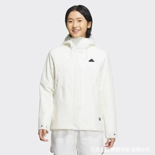 正品Adidas/阿迪达斯女子简约三合一运动休闲连帽夹克外套JF6659