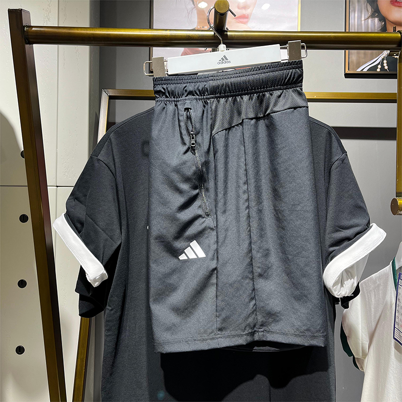 正品Adidas/阿迪达斯男子夏新款运动训练篮球梭织速干短裤IC6976