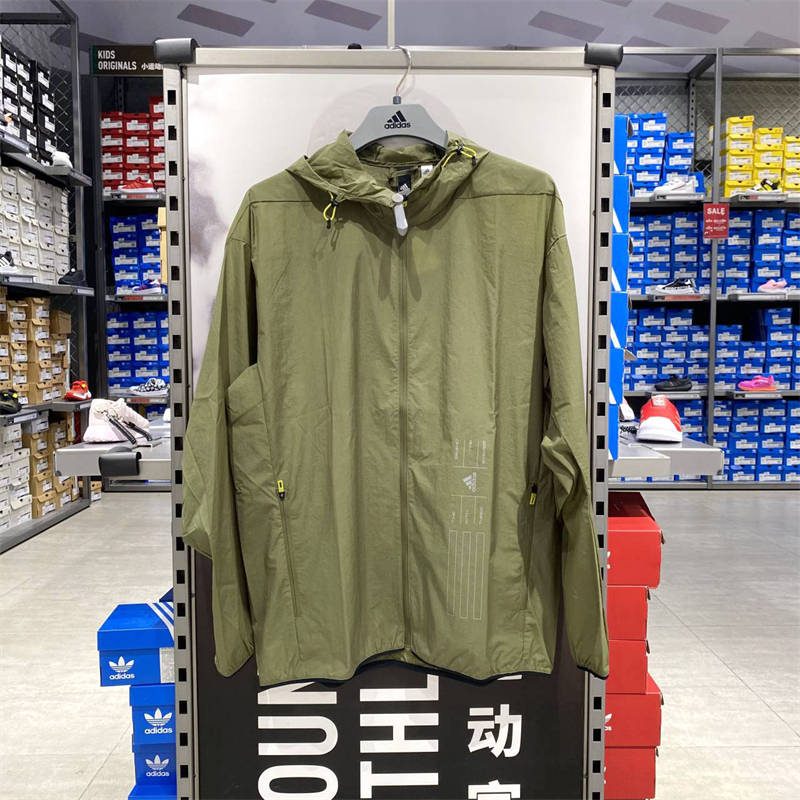 正品Adidas/阿迪达斯夏季男子休闲连帽运动防风夹克外套 HE9916 运动服/休闲服装 运动茄克/外套 原图主图