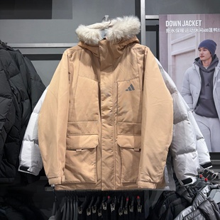 Adidas阿迪达斯男女冬季 派克服毛领保暖防风羽绒服外套夹克KQ5510