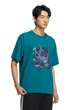 Adidas/阿迪达斯经典三叶草男女同款休闲运动圆领短袖T恤HM8028