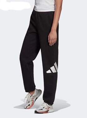 Adidas阿迪达斯女裤冬季宽松加绒保暖直筒裤运动休闲长裤HI1202