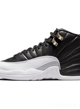 NIKE耐克AirJordan12AJ12金扣黑白金高帮篮球鞋153265-170