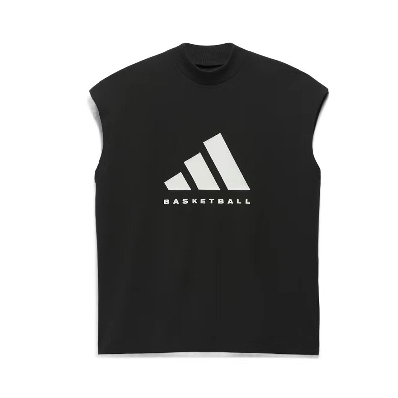 正品Adidas/阿迪达斯BASKETBALL男女同款经典宽松背心T恤IK0003