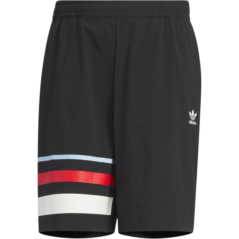 adidas阿迪达斯三叶草五分裤撞色条纹2024夏男宽松梭织短裤JM7273