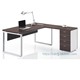 简约钢木中班台现代主管桌办公桌老板经理班台桌家具定制 成都板式
