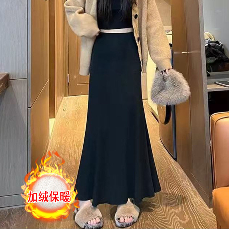 鱼尾裙半身裙女加绒加厚2025秋冬季A字版包臀高腰中长款裙子a现货,女装/女士精品,半身裙,淘宝优惠券,粉丝福利购,淘宝优惠卷