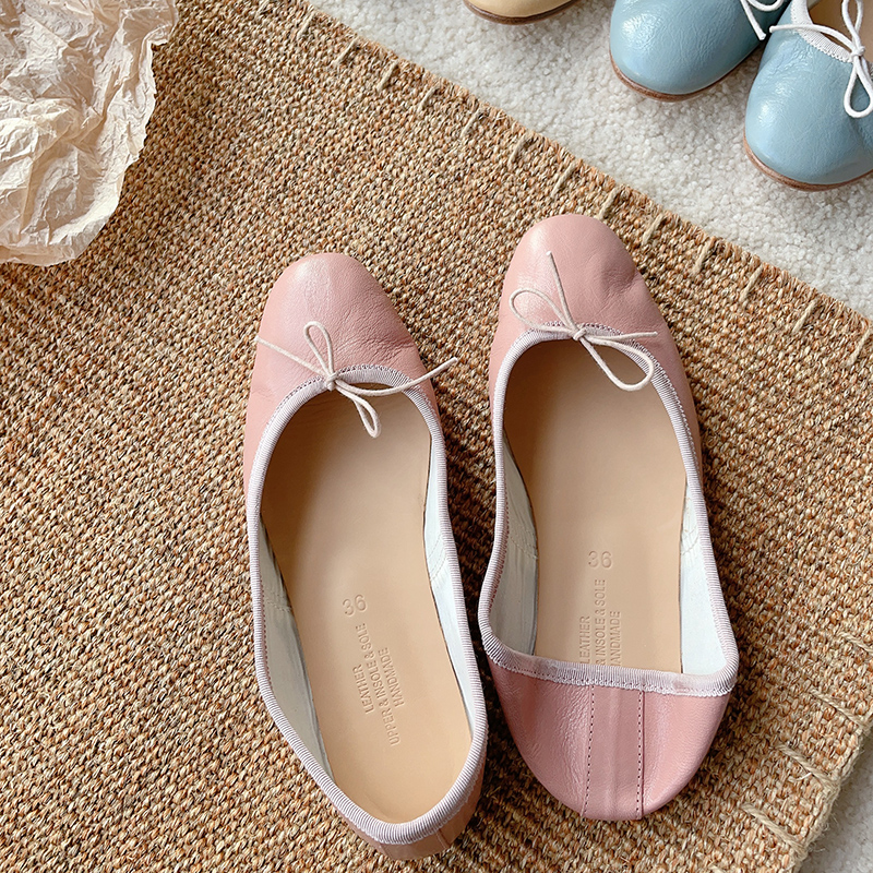 【花边女】真皮手工时尚芭蕾单鞋