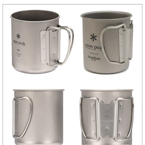 Япония импортировал оригинальный снежный пик Xuefeng Titanium Cup 220 450 Outdoor Altoundering Once -Layer Single Pure Titanium Cup