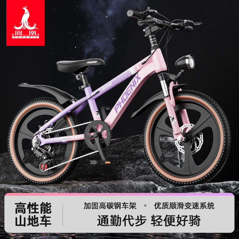 凤凰儿童自行车男女孩3岁到5岁8-12岁中大童小孩儿童款童车
