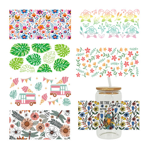 新款卡通印花热转印杯贴水晶标 logo图案 23cmX11cm现货批发D7567